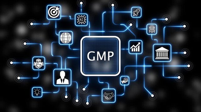 Coach motivation to GMP improvement. Education concept. Training. Leadership skills. Human abilities. Internet, business, Technology and network concept. 4k animation neon 