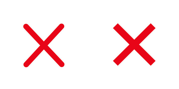 Two red x marks crosses isolated on transparent background
