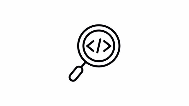 Simple Line Animation. Searching on Alpha Channel. Programming and Software Development Animation for Web, App, and Technology Video. 4K Animation