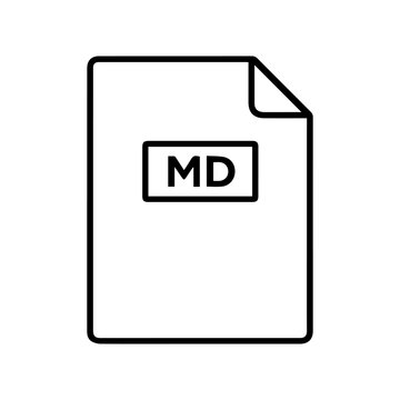 MD Document line icon vector on a white background
Vector line icon on a white background