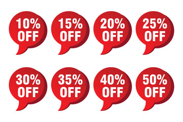 Special offer discount label with different sale percentage. © Bayezid