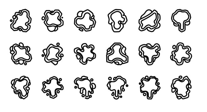 Abstract amoeba shapes set, vector design elements