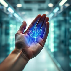 hand touching screen