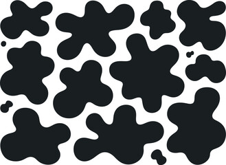 Fototapeta premium A minimalist abstract art piece featuring black flower-like shapes on a white background