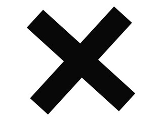 Obraz premium Simple black cross symbol isolated design