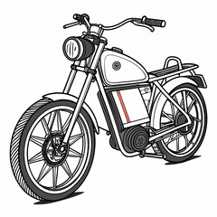 Fototapeta premium Black and white of a motorcycle with a red stripe bike