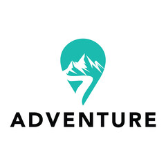 Mountain travel location logo design adventure, journey logo design vector icon template