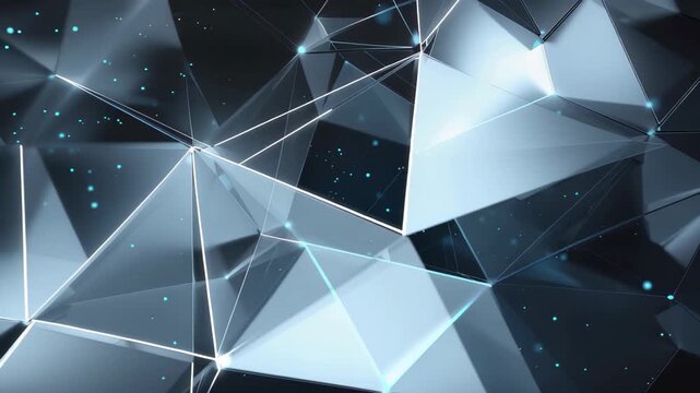 Modern abstract vector background representing scientific concepts with geometric shapes and light effects in a dark setting