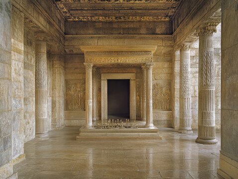Ancient Jerusalem Temple cedar gold interior