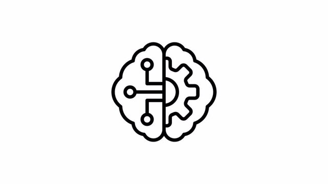 Simple Line Animation. AI on Alpha Channel. Programming and Software Development Animation for Web, App, and Technology Video. 4K Animation