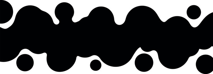A black ink blob design on a clean white background for artistic or creative projects