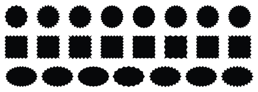 Set of color Zigzag shape.set of color sunbrust.starburst price tags special offer silhouette color starburst sticker sale sticker price quality mark retro stars sale and badges sunburst stamp seal.