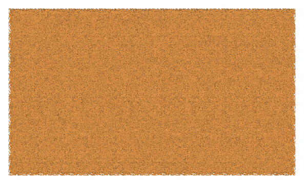 A blank brown corkboard with a wooden frame and textured pattern isolated on a white background for office notice and message display