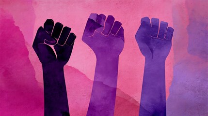 Empowerment three fists raised high