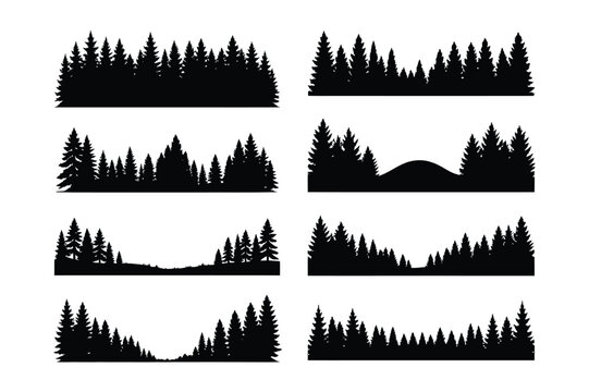 Forest Landscape Silhouettes: Tree Line Variations