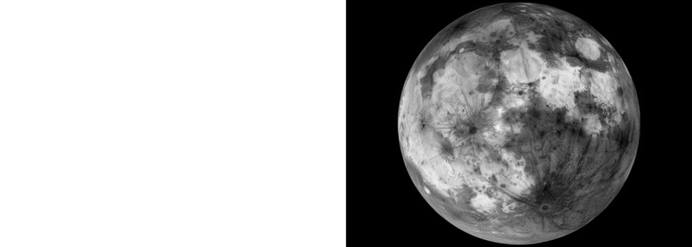Large Bright Full Moon With Enhanced Surface Detail Isolated On A Transparent Background