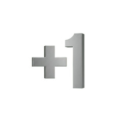 Obraz premium Metallic 3d Plus One Symbol