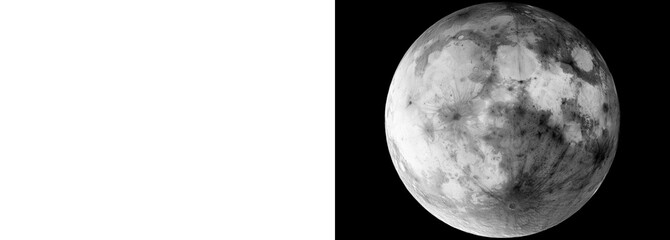 Obraz premium High-Resolution Full Moon With Sharp Lunar Ridges And Detailed Surface Isolated On A Transparent Background