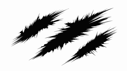 Obraz premium A black abstract design with sharp jagged shapes on a white background