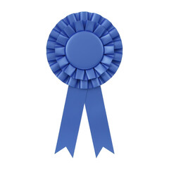 Vibrant Blue Pleated Rosette Award Ribbon