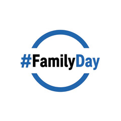 Family Day Hashtag Logo, Celebrate Togetherness, Unity, Love, Support, Connection, Social Media Icon, Stock Image

