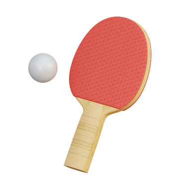 Ping Pong Racket 3D Illustration