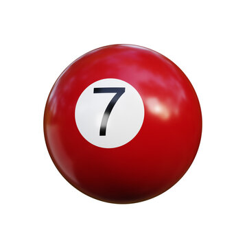 7 Pool Ball 3D Illustration