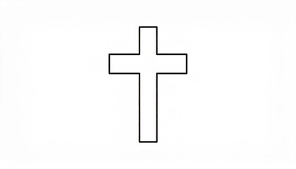 Obraz premium Minimalist white cross symbol on transparent background for religious and spiritual design