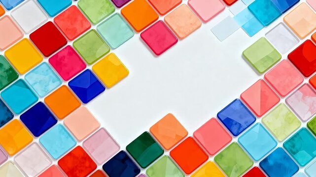 Colorful square tiles arranged in a pattern