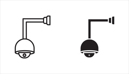 Surveillance dome camera line icon set,  outline vector sign, linear style pictogram isolated on white. Symbol, logo illustration. Editable stroke. Pixel perfect