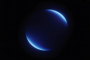 Obraz premium Glowing Blue Crescent Moon Vector Illustration on Black Background