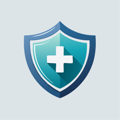 Obraz premium Shield with a medical cross representing health and protection concept