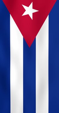 Cuba Flag Realistic Waving Animation  | 4k Vertical Video