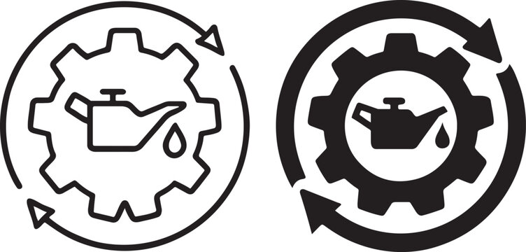 Modern oil change icon in bold outline style.