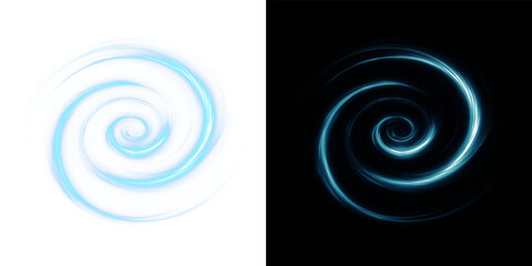 Futuristic Blue Plasma Spiral Frame Isolated On Black