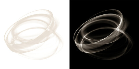 Luxury Champagne Colored Spiral Ribbon Form With Neon Highlights