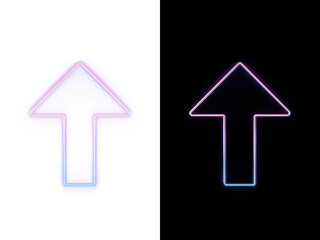 Abstract Neon Upward Arrow With Soft Light Trails And Glow