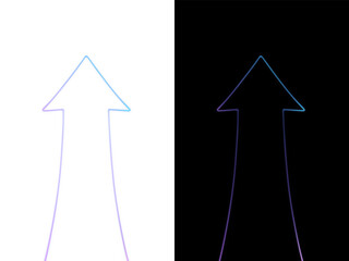 Futuristic Neon Arrow Pointing Up With Gradient Cyan And Magenta Glow