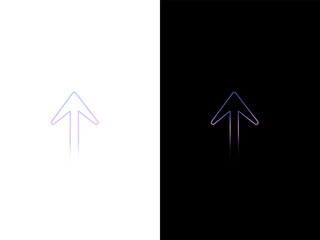 Bright Purple Navigation Arrow Sign With Luminous Outline