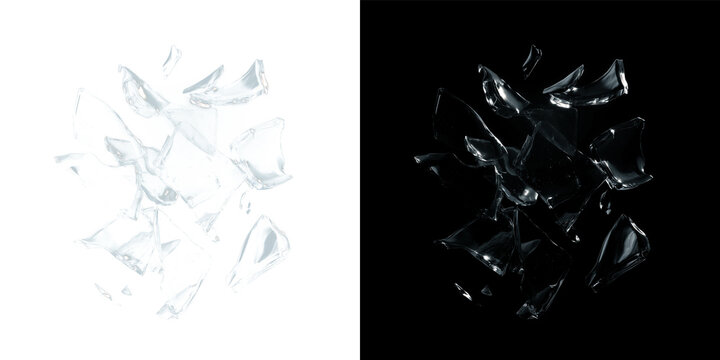 Abstract Ice Shards Explosion With Dynamic Space Burst Effect