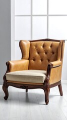 Vintage Tufted Leather Armchair Furniture.