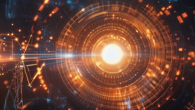 Animating mathematical equations and formulas with bright visuals in a digital landscape, Animating mathematical equations and formulas over abstract dark background