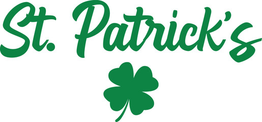 Obraz premium St Patricks Day typography design on plain white transparent isolated background for card, shirt, hoodie, sweatshirt, apparel, tag, mug, icon, poster or badge