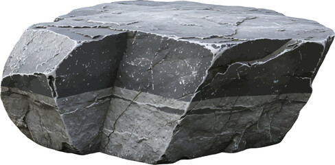 Large Gray Rock Isolated on White Background © Yasmeen 