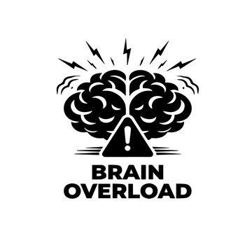 The brain is overloaded illustration vector on a white background Vector illustration icon