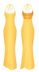 Golden elegant dress. vector illustration
