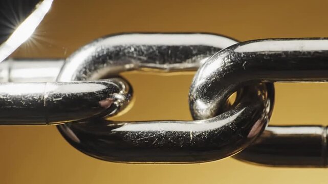 Close-up of a metal chain, symbolizing strength, connection, and security in various contexts.