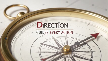 Brightly Lit Studio Setup: Gleaming Compass, Direction Guides Every Action