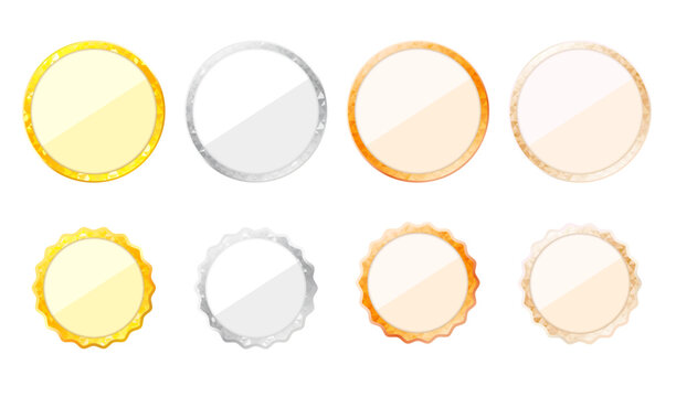 高級感のある円形メダルフレームセット（円形・波型デザイン）