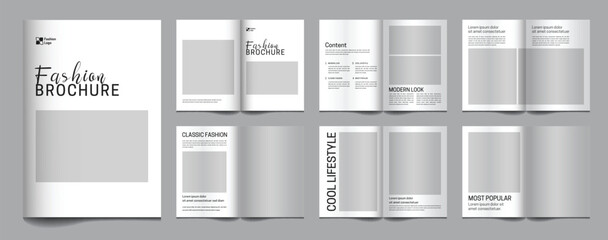 Modern fashion lookbook minimalist modeling template design, fashion brochure